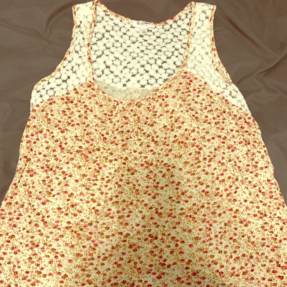 Floral lace maternity tank